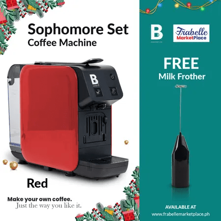 B Coffee Fresh Sophomore Set (Red color) + FREE Milk Frother